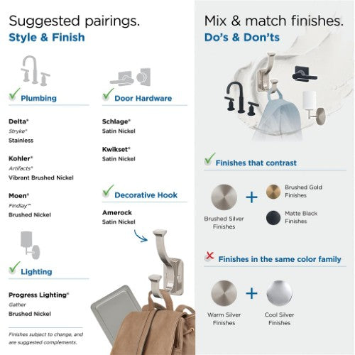 Alder Zinc Satin Nickel Hook 8