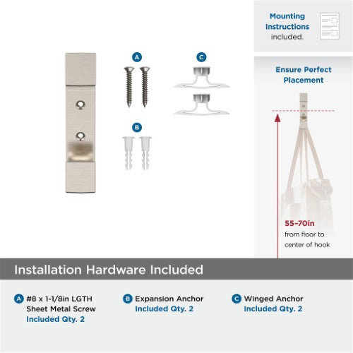 Bray Zinc Satin Nickel Hook 3