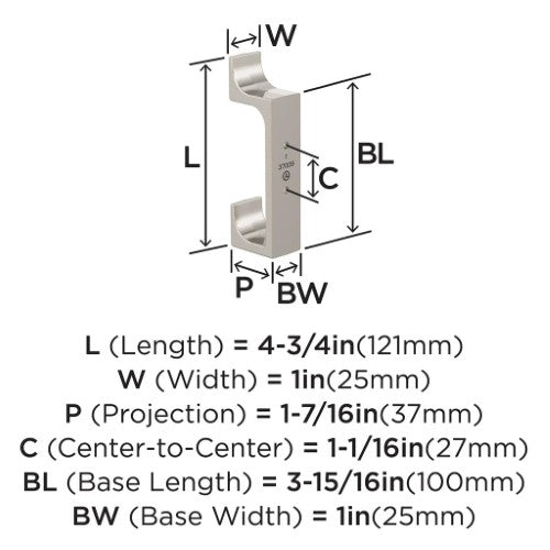 Bray Zinc Satin Nickel Hook 2