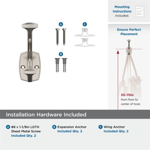 Vicinity Zinc Satin Nickel Hook 3