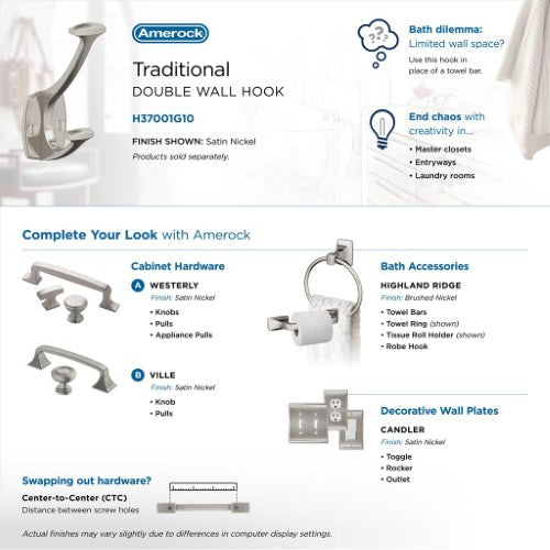 Vicinity Zinc Satin Nickel Hook 9