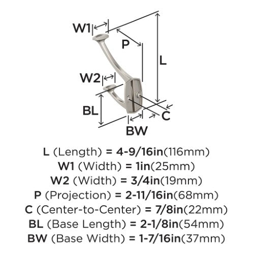 Vicinity Zinc Satin Nickel Hook 2