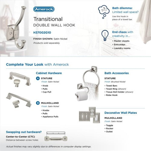 Kinsale Zinc Satin Nickel Hook 9