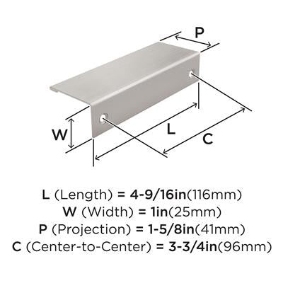 Edge Pulls Aluminum Satin Nickel Cabinet Pull 4