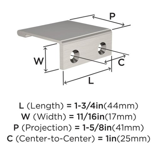 Streamline II Zinc Satin Nickel Cabinet Pull 6