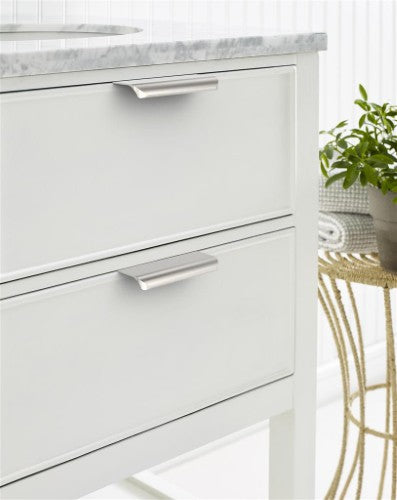 Streamline Tab Zinc Satin Nickel Cabinet Pull 8