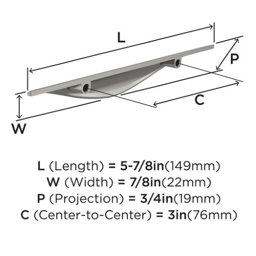 Current Zinc Satin Nickel Cabinet Pull 5