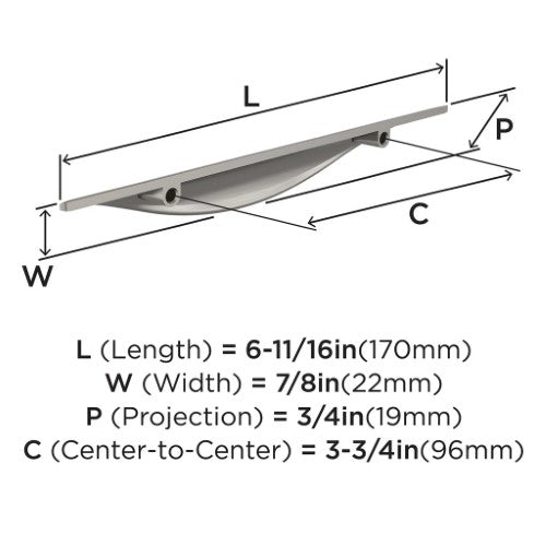 Current Zinc Satin Nickel Cabinet Pull 6