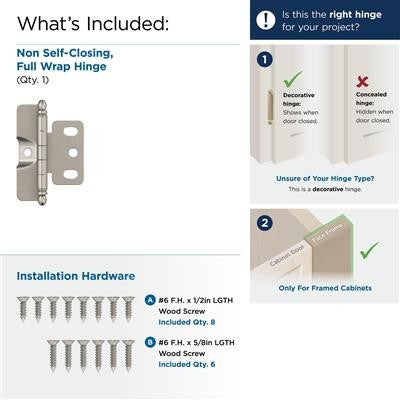 Decorative Hinges Steel Satin Nickel Cabinet Hinge 6