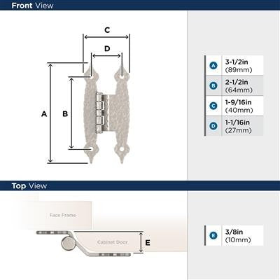 Decorative Hinges Steel Satin Nickel Cabinet Hinge 2