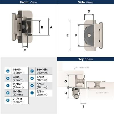 Decorative Hinges Steel Satin Nickel Cabinet Hinge 2