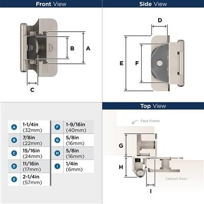 Decorative Hinges Steel Satin Nickel Cabinet Hinge 2