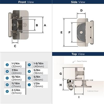 Decorative Hinges Steel Satin Nickel Cabinet Hinge 2