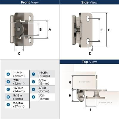Decorative Hinges Steel Satin Nickel Cabinet Hinge 2