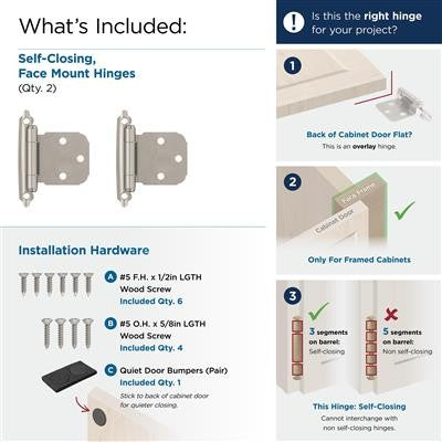 Decorative Hinges Steel Satin Nickel Cabinet Hinge 6