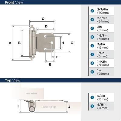 Decorative Hinges Steel Satin Nickel Cabinet Hinge 2