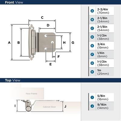 Decorative Hinges Steel Satin Nickel Cabinet Hinge 2
