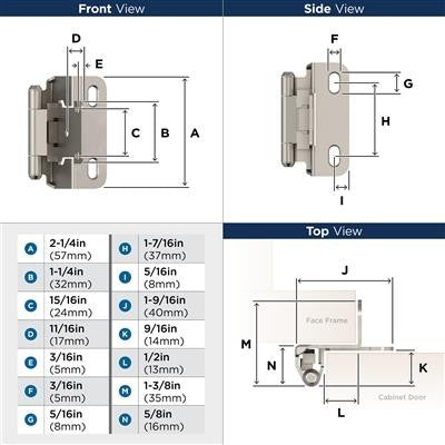 Decorative Hinges Steel Satin Nickel Cabinet Hinge 2