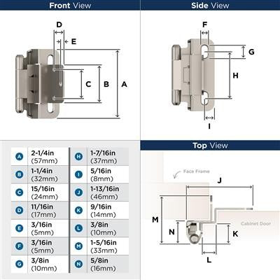 Decorative Hinges Steel Satin Nickel Cabinet Hinge 2