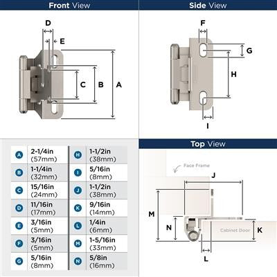 Decorative Hinges Steel Satin Nickel Cabinet Hinge 2