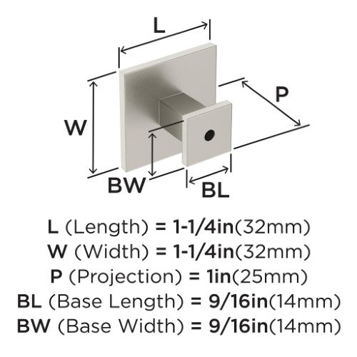 Appoint Zinc Satin Nickel Cabinet Knob 2