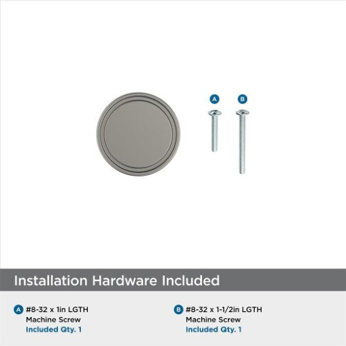 Destine Zinc Satin Nickel Cabinet Knob 3