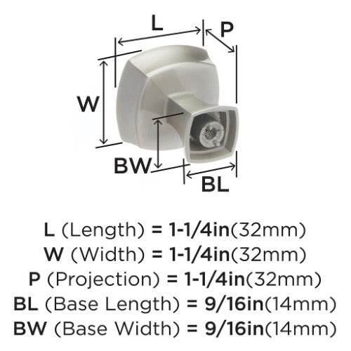Stature Zinc Satin Nickel Cabinet Knob 3