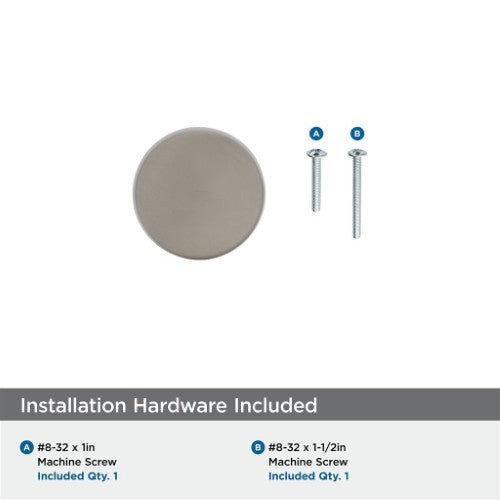 Blackrock Zinc Satin Nickel Cabinet Knob 30