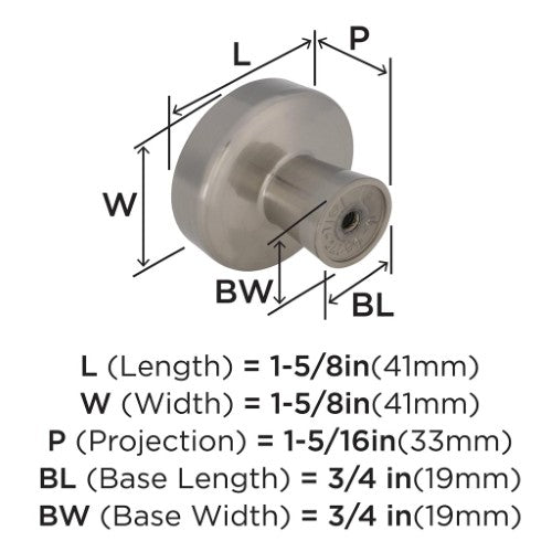 Blackrock Zinc Satin Nickel Cabinet Knob 9