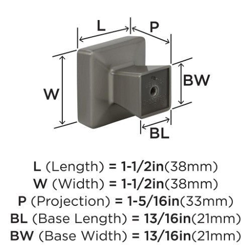 Blackrock Zinc Satin Nickel Cabinet Knob 6