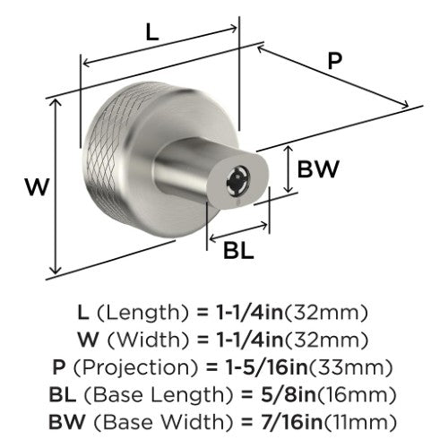 Bronx Zinc Satin Nickel Cabinet Knob 2