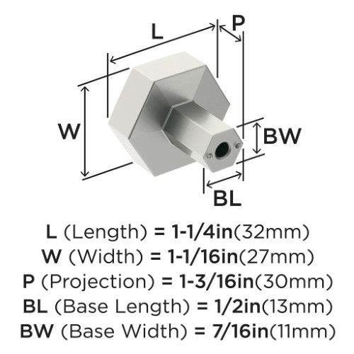 Caliber Zinc Satin Nickel Cabinet Knob 2