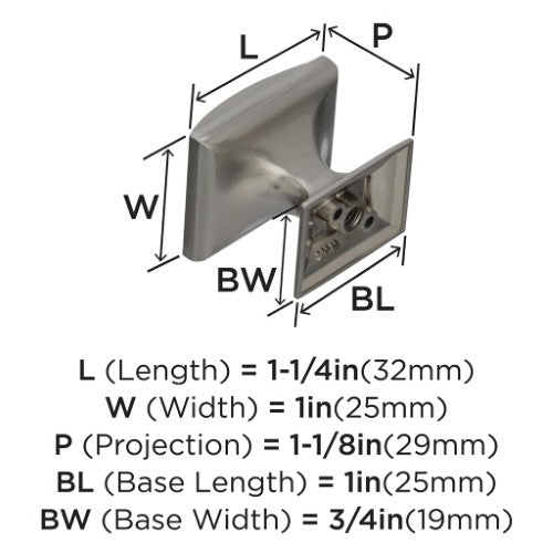 Candler Zinc Satin Nickel Cabinet Knob 4