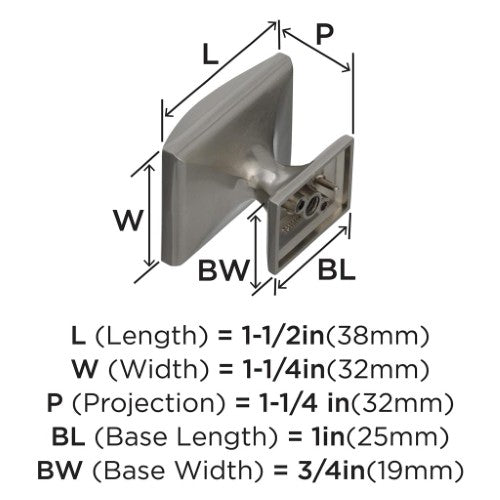 Candler Zinc Satin Nickel Cabinet Knob 3