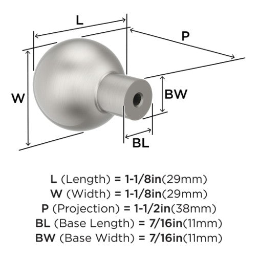 Coble Zinc Satin Nickel Cabinet Knob 2