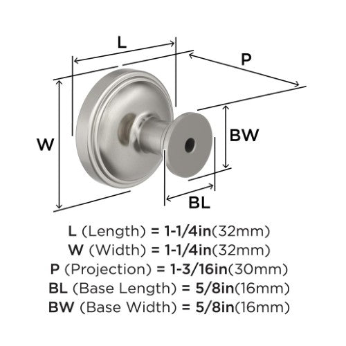 Enlivity Zinc Satin Nickel Cabinet Knob 2