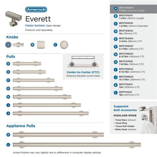 Everett Zinc Satin Nickel Cabinet Knob 19