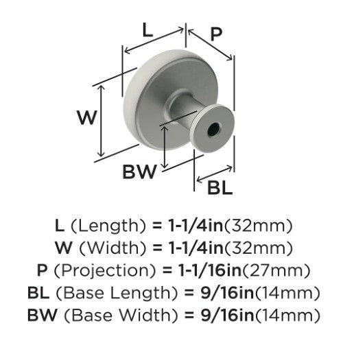 Factor Zinc Satin Nickel Cabinet Knob 2