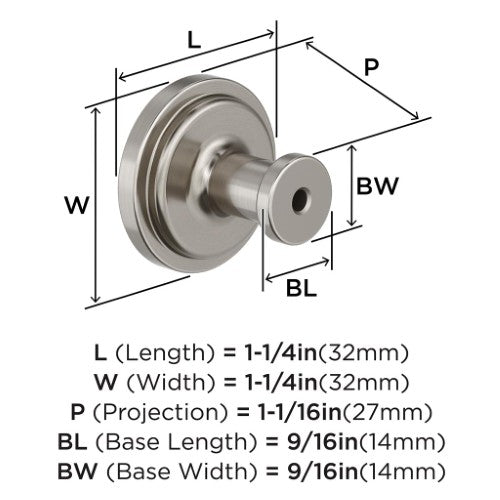 Faircrest Zinc & Steel Satin Nickel Cabinet Knob 3