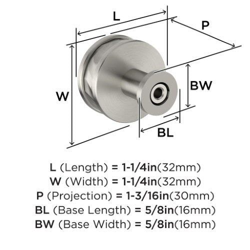 Fairfax Zinc Satin Nickel Cabinet Knob 4