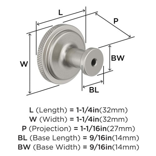 Faraday Zinc Satin Nickel Cabinet Knob 3