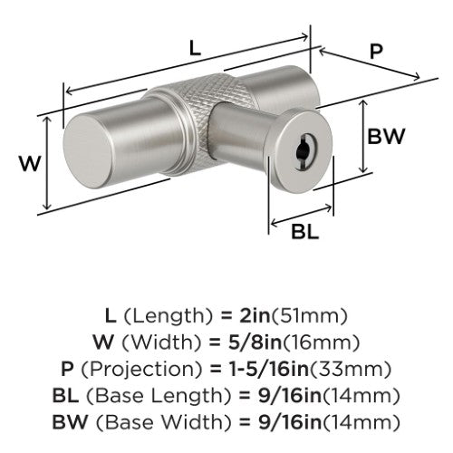 Faraday Zinc Satin Nickel Cabinet Knob 4
