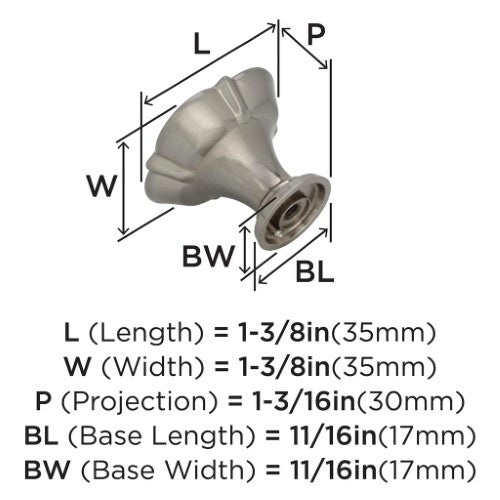 Grace Revitalize Zinc Satin Nickel Cabinet Knob 2