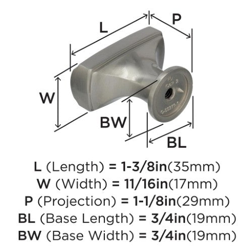 Highland Ridge Zinc Satin Nickel Cabinet Knob 4
