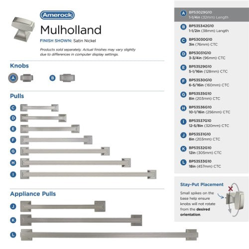 Mulholland Zinc Satin Nickel Cabinet Knob 11