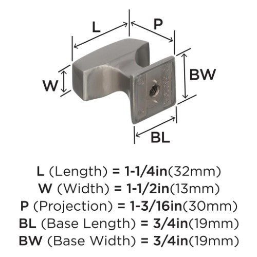 Mulholland Zinc Satin Nickel Cabinet Knob 3