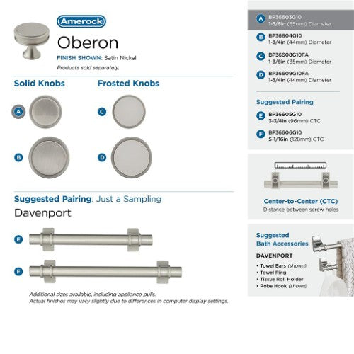 Oberon Zinc Satin Nickel Cabinet Knob 14