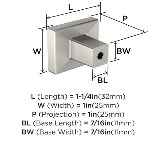 Rockhurst Zinc Satin Nickel Cabinet Knob 4