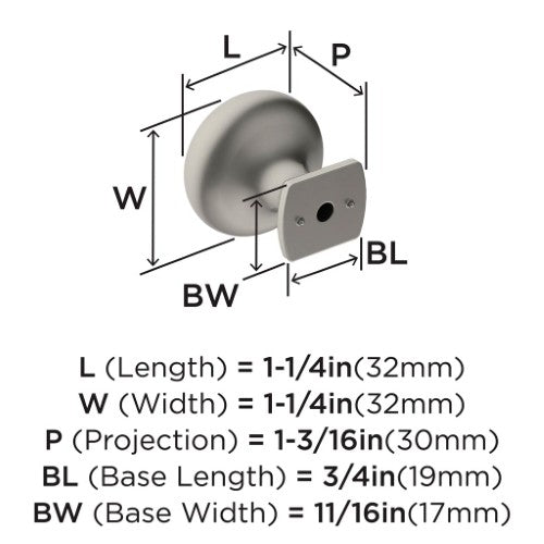 Surpass Zinc Satin Nickel Cabinet Knob 2