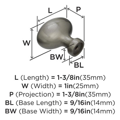 Vaile Zinc Satin Nickel Cabinet Knob 2